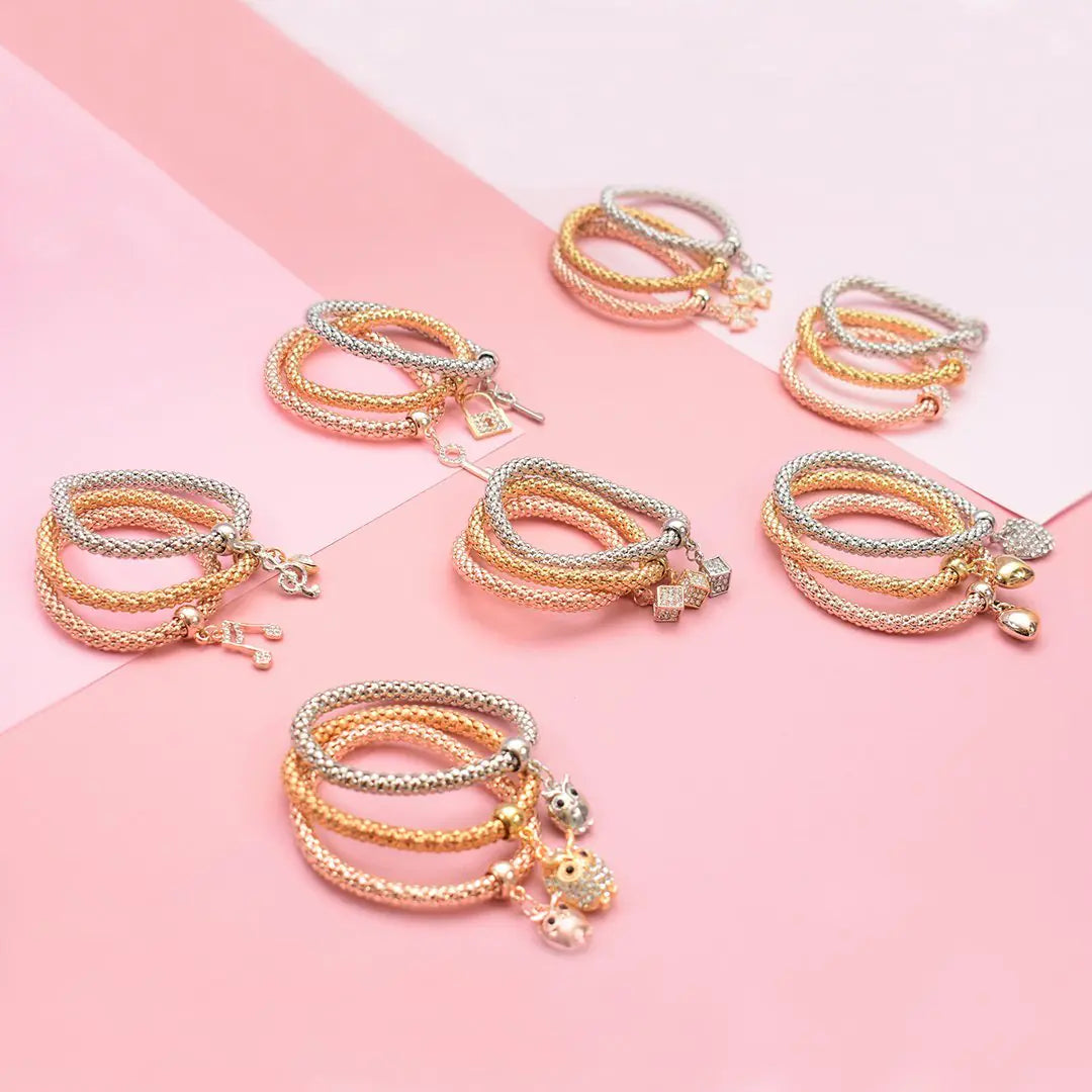 Bracelet Set- Bubble Hearts