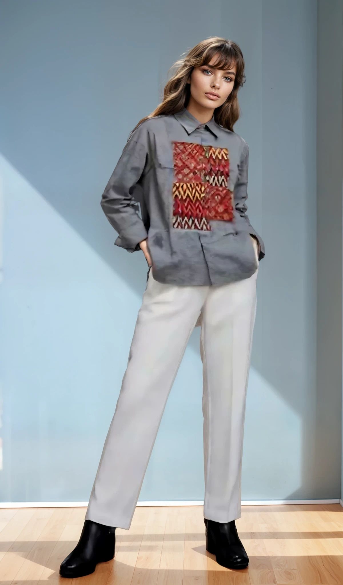 Blus Shelly dengan Lengan Panjang